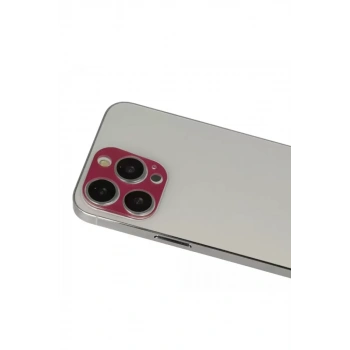 Apple iPhone 13 Pro Max Rainbow Kamera Lens Koruma Cam - Koyu Kırmızı