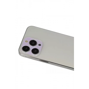 Apple iPhone 13 Pro Max Rainbow Kamera Lens Koruma Cam - Mor