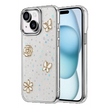 Apple iPhone 14 Fiyonk Desenli Kapak - Desen 2