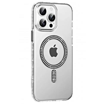 Apple iPhone 14 Pro Max Move Taşlı Magsafe Kapak - Siyah