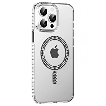 Apple iPhone 14 Pro Max Move Taşlı Magsafe Kapak - Siyah