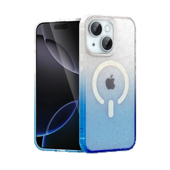 Apple iPhone 15 Plus Pummel Shiny Magsafe Kapak - Mavi