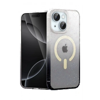 Apple iPhone 15 Plus Pummel Shiny Magsafe Kapak - Siyah