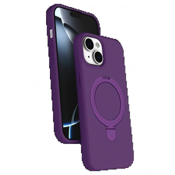 Apple iPhone 15 Plus Regal Magsafe Standlı Kapak - Derin Mor