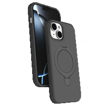 Apple iPhone 15 Plus Regal Magsafe Standlı Kapak - Titan Gri