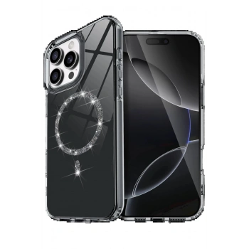Apple iPhone 15 Pro Max Live Diamond Magsafe Kapak - Siyah