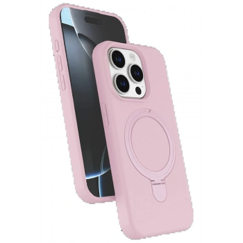 Apple iPhone 15 Pro Max Regal Magsafe Standlı Kapak - Açık Pembe