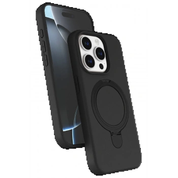 Apple iPhone 15 Pro Max Regal Magsafe Standlı Kapak - Siyah