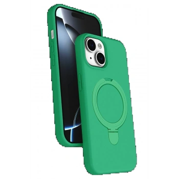 Apple iPhone 15 Regal Magsafe Standlı Kapak - Yeşil