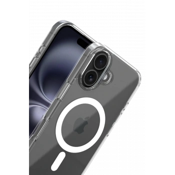 Apple iPhone 16 Combo Sert Şeffaf Magsafe Kapak - Şeffaf