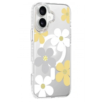 Apple iPhone 16 Floral Magsafe Kapak - Sarı