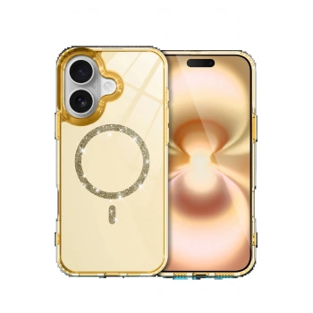 Apple iPhone 16 Plus Live Diamond Magsafe Kapak - Sarı