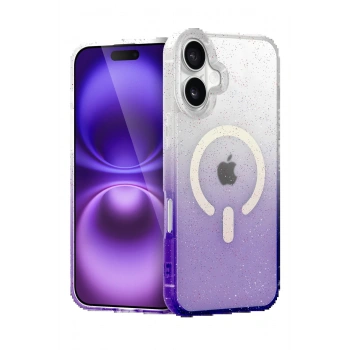 Apple iPhone 16 Plus Pummel Shiny Magsafe Kapak - Mor