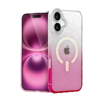 Apple iPhone 16 Plus Pummel Shiny Magsafe Kapak - Pembe