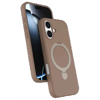 Apple iPhone 16 Plus Regal Magsafe Standlı Kapak - Çöl Titanyum