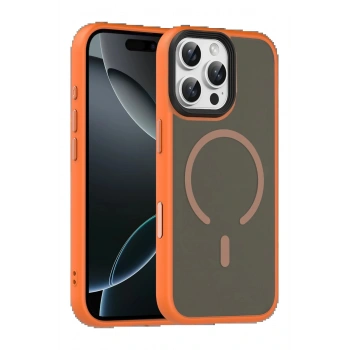 Apple iPhone 16 Pro Max Megane Magsafe Kapak - Turuncu
