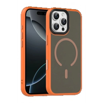 Apple iPhone 16 Pro Max Megane Magsafe Kapak - Turuncu