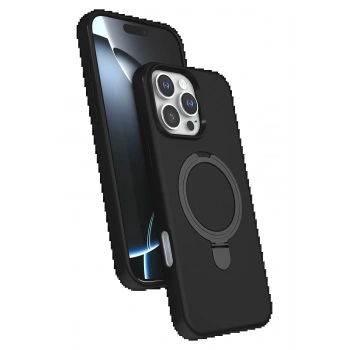 Apple iPhone 16 Pro Max Regal Magsafe Standlı Kapak - Siyah