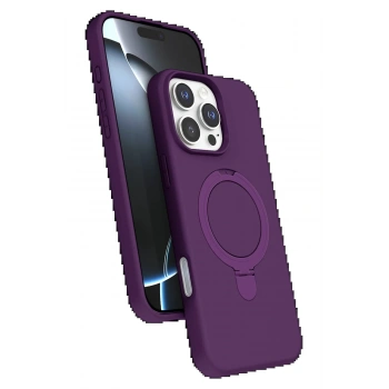 Apple iPhone 16 Pro Regal Magsafe Standlı Kapak - Derin Mor