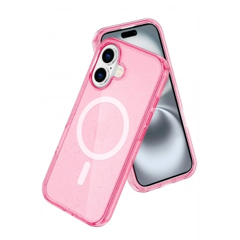 Apple iPhone 16 Star Magsafe Kapak - Pembe