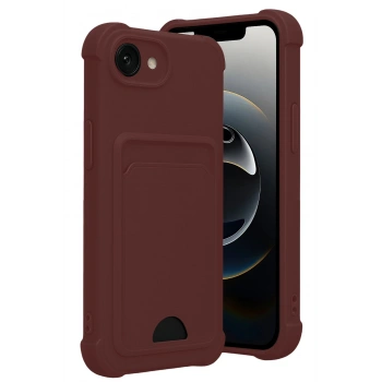 Apple iPhone 16E Kelvin Kartvizitli Silikon - Bordo