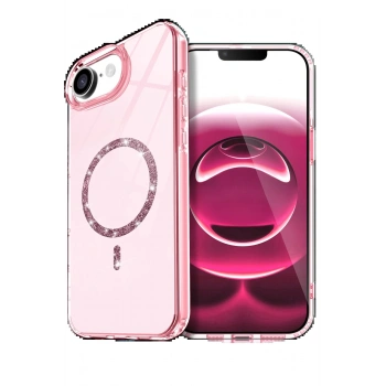 Apple iPhone 16E Live Diamond Magsafe Kapak - Pembe