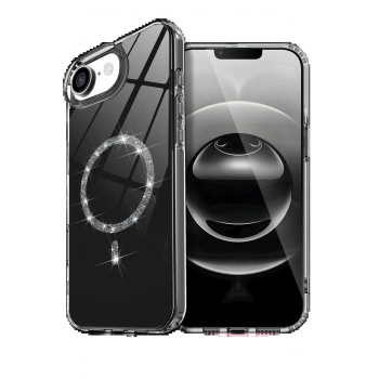 Apple iPhone 16E Live Diamond Magsafe Kapak - Siyah