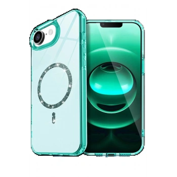 Apple iPhone 16E Live Diamond Magsafe Kapak - Yeşil