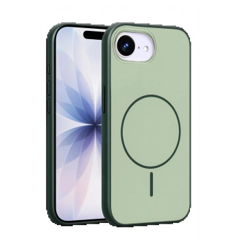 Apple iPhone 16E Neva Magsafe Kapak - Koyu Yeşil