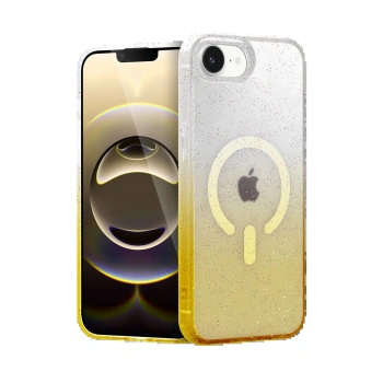 Apple iPhone 16E Pummel Shiny Magsafe Kapak - Gold