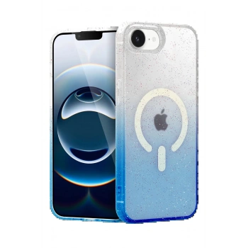 Apple iPhone 16E Pummel Shiny Magsafe Kapak - Mavi