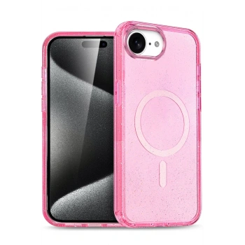 Apple iPhone 16E Star Magsafe Kapak - Pembe