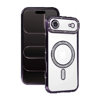 Apple iPhone 17 Air Joke Simli Magneticsafe Kılıf - Derin Mor