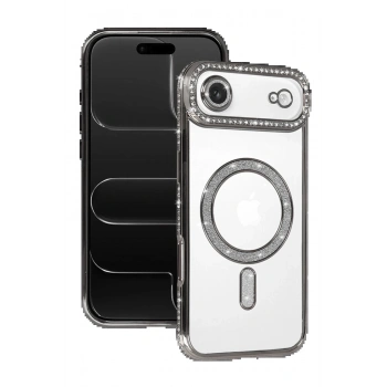 Apple iPhone 17 Air Joke Simli Magneticsafe Kılıf - Gümüş