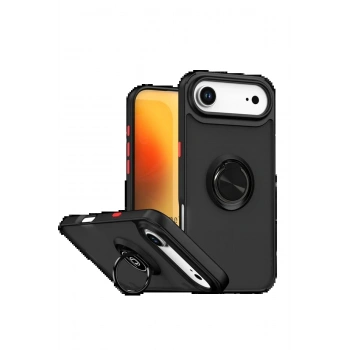 Apple iPhone 17 Air Montreal Yüzüklü Silikon Kapak - Siyah