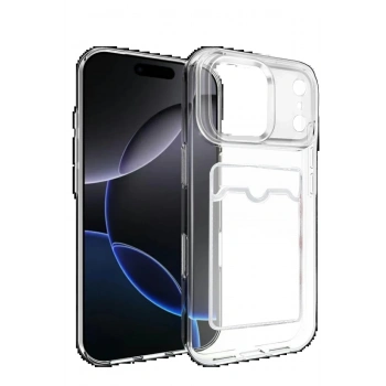 Apple iPhone 17 Pro Kart Şeffaf Silikon - Şeffaf