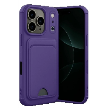 Apple iPhone 17 Pro Kelvin Kartvizitli Silikon - Derin Mor