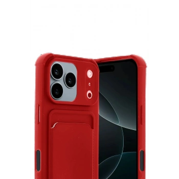 Apple iPhone 17 Pro Kelvin Kartvizitli Silikon - Kırmızı