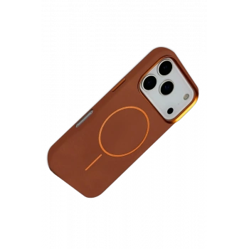 Apple iPhone 17 Pro Luno Deri Magsafe Kapak - Kahverengi