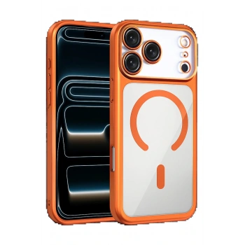 Apple iPhone 17 Pro Max Chrome Magsafe Kapak - Turuncu
