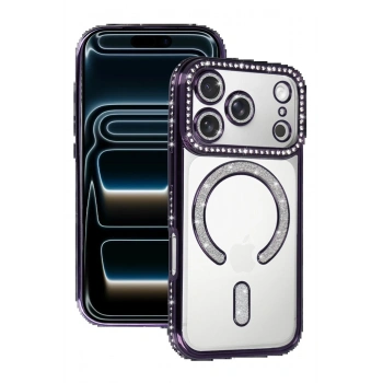 Apple iPhone 17 Pro Max Joke Simli Magneticsafe Kılıf - Derin Mor