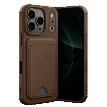 Apple iPhone 17 Pro Max Kelvin Kartvizitli Silikon - Kahverengi