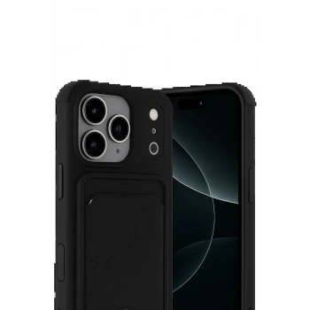 Apple iPhone 17 Pro Max Kelvin Kartvizitli Silikon - Siyah