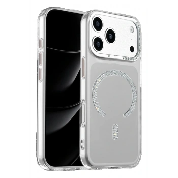 Apple iPhone 17 Pro Max Tash Diamond Magsafe Kapak - Beyaz