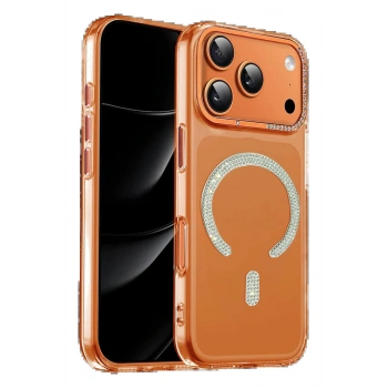 Apple iPhone 17 Pro Tash Diamond Magsafe Kapak - Turuncu