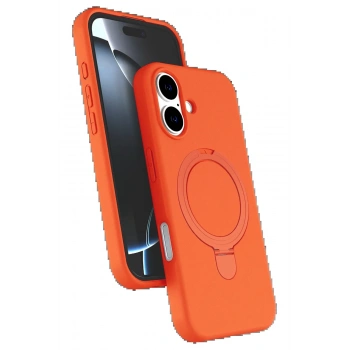 Apple iPhone 17 Regal Magsafe Standlı Kapak - Turuncu