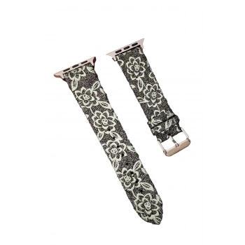 Apple Watch 38mm Creeper Desenli Kordon - Siyah