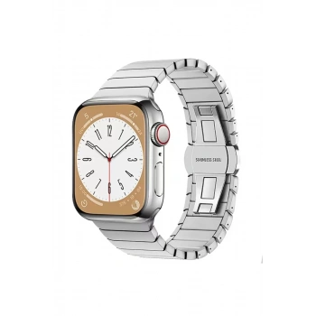 Apple Watch 38mm KR413 Fine Steel Kordon - Gümüş