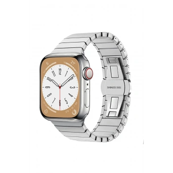 Apple Watch 38mm KR413 Fine Steel Kordon - Gümüş