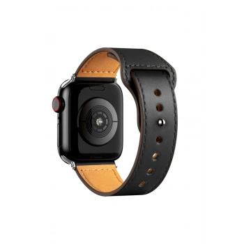 Apple Watch 38mm KR415 Luaz Deri Kordon - Siyah